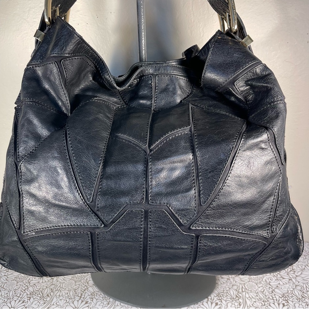 Steven By Steve Madden Black Patchwork Leather Ho… - image 2